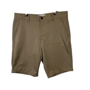 Vince Camuto Men's Flat Front Tan Trouser Shorts Pockets Stretch Comfort Size 32